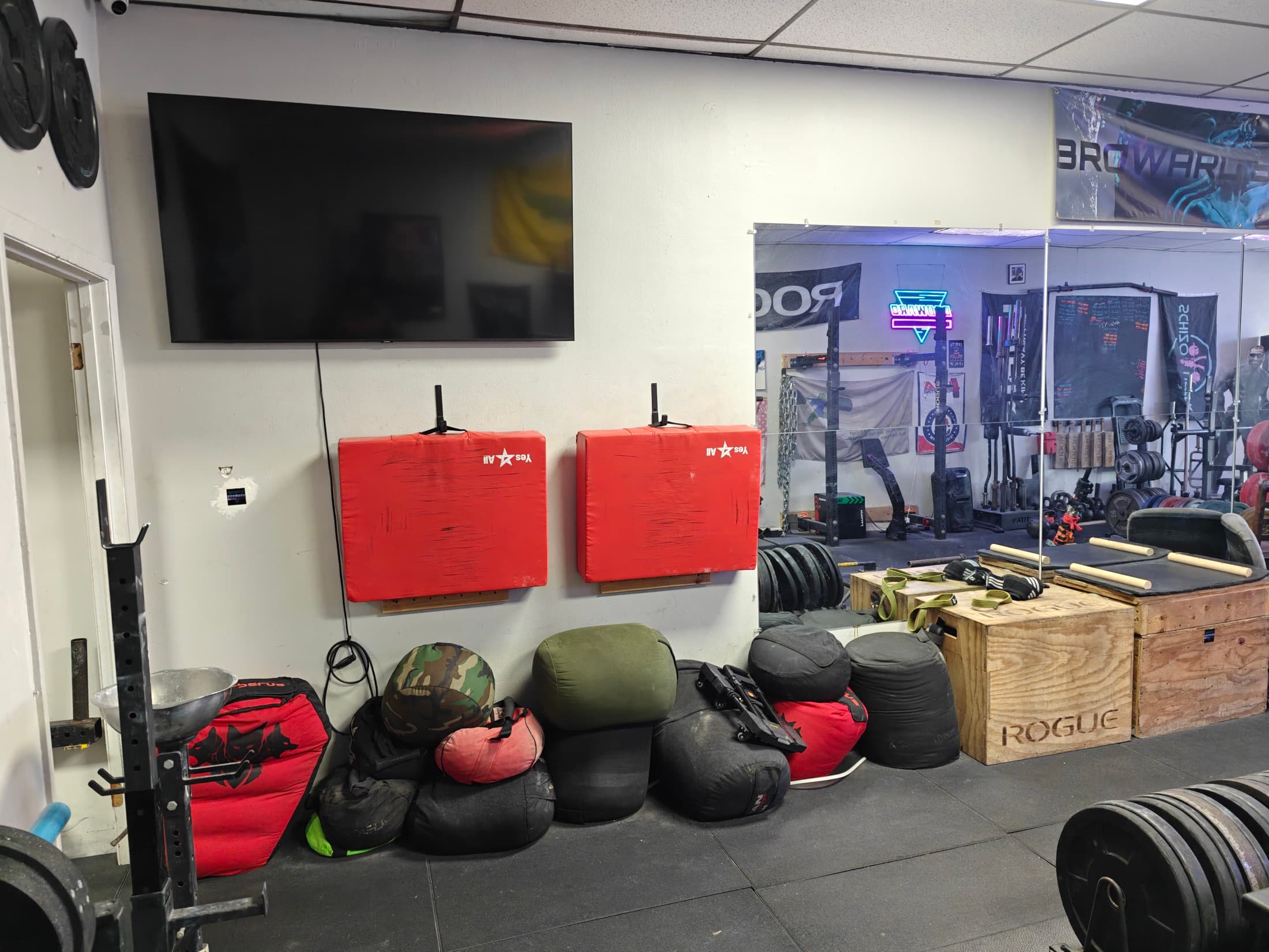 Sandbags, stones and turf